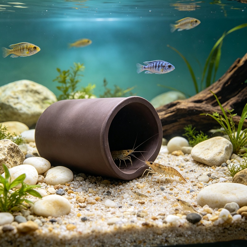 Hide Cave Ceramic - Neue Fischbecken-Höhle, Aquarium-Schutz, Keramik-Garnelen-Brutkasten, Versteck für